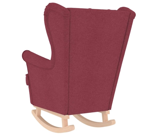 Silla mecedora de tela rojo vino tinto 74x90x102 cm