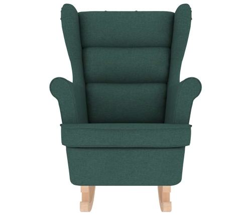 Silla mecedora de tela verde oscuro 74x90x102 cm