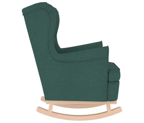 Silla mecedora de tela verde oscuro 74x90x102 cm