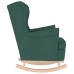 Silla mecedora de tela verde oscuro 74x90x102 cm