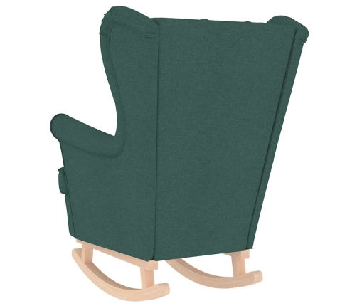 Silla mecedora de tela verde oscuro 74x90x102 cm