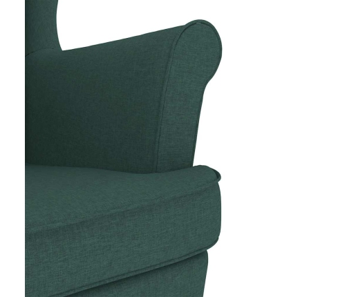 Silla mecedora de tela verde oscuro 74x90x102 cm