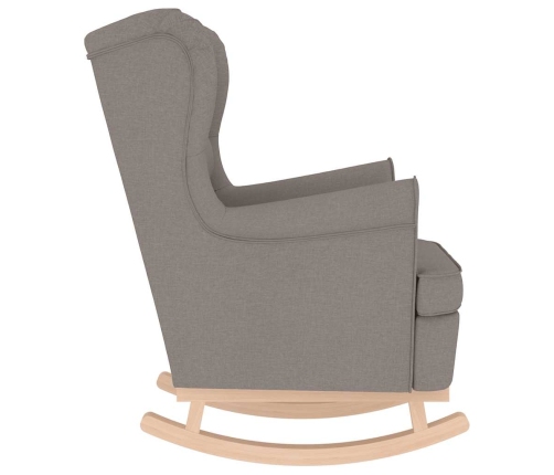 Silla mecedora de tela taupe 74x90x102 cm