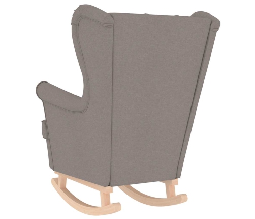 Silla mecedora de tela taupe 74x90x102 cm