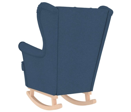 Silla mecedora de tela azul 74x90x102 cm