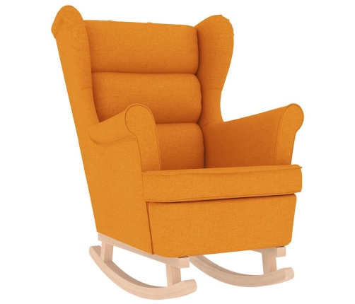 Silla mecedora de tela amarillo oscuro 74x90x102 cm