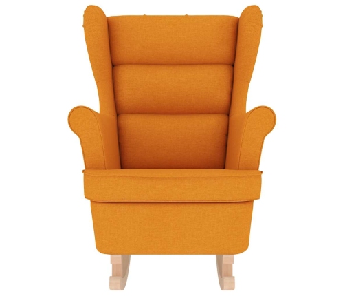 Silla mecedora de tela amarillo oscuro 74x90x102 cm