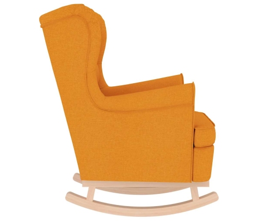 Silla mecedora de tela amarillo oscuro 74x90x102 cm