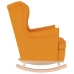 Silla mecedora de tela amarillo oscuro 74x90x102 cm