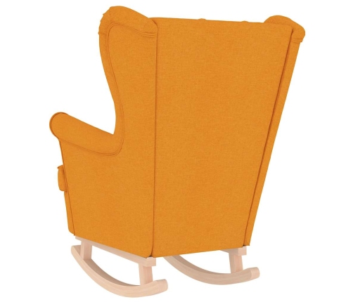 Silla mecedora de tela amarillo oscuro 74x90x102 cm