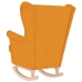 Silla mecedora de tela amarillo oscuro 74x90x102 cm