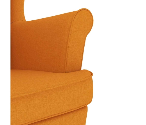 Silla mecedora de tela amarillo oscuro 74x90x102 cm