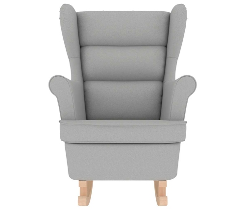 Silla mecedora de tela gris nube 74x90x102 cm