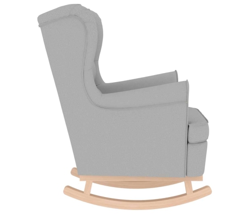 Silla mecedora de tela gris nube 74x90x102 cm