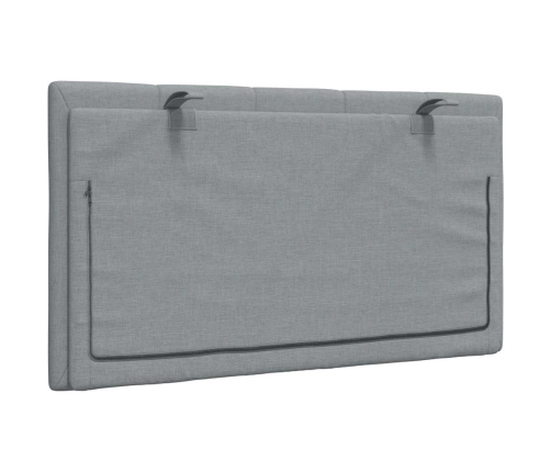 Cabecero de cama acolchado tela gris claro 80 cm