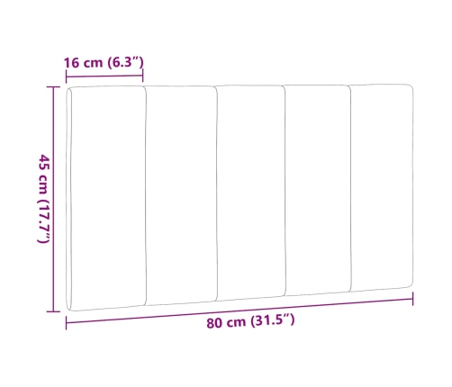 Cabecero de cama acolchado tela gris claro 80 cm