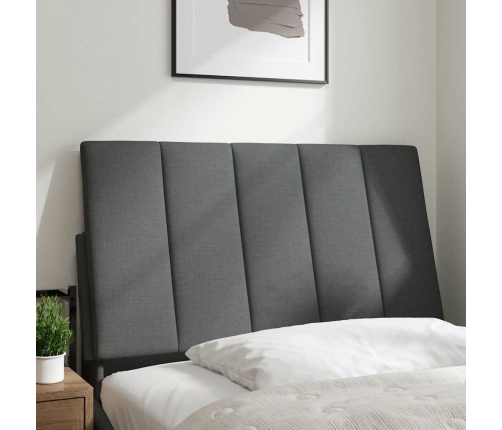 Cabecero de cama acolchado tela gris oscuro 80 cm