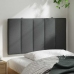 Cabecero de cama acolchado tela gris oscuro 80 cm