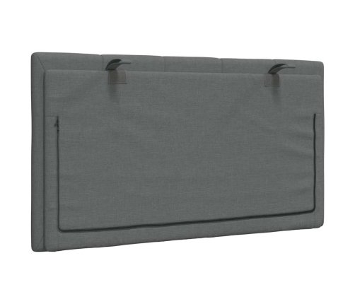 Cabecero de cama acolchado tela gris oscuro 80 cm