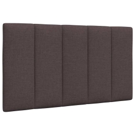 Cabecero de cama acolchado tela marrón oscuro 80 cm