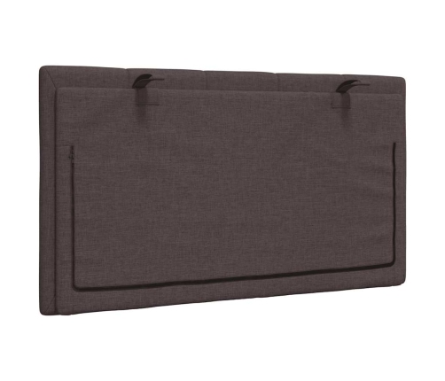 Cabecero de cama acolchado tela marrón oscuro 80 cm