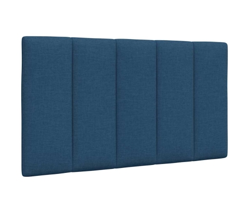 Cabecero de cama acolchado tela azul 80 cm