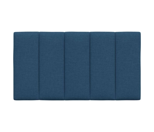 Cabecero de cama acolchado tela azul 80 cm