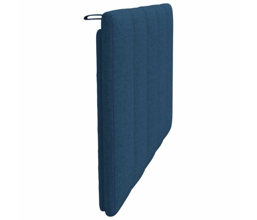 Cabecero de cama acolchado tela azul 80 cm