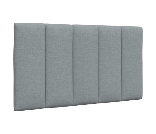 Cabecero de cama acolchado tela gris claro 90 cm