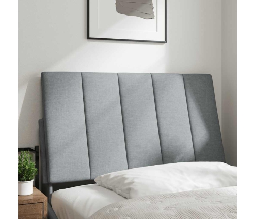 Cabecero de cama acolchado tela gris claro 90 cm