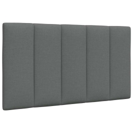 Cabecero de cama acolchado tela gris oscuro 90 cm