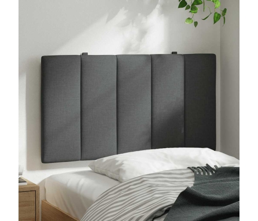 Cabecero de cama acolchado tela gris oscuro 90 cm