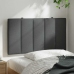 Cabecero de cama acolchado tela gris oscuro 90 cm