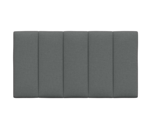 Cabecero de cama acolchado tela gris oscuro 90 cm