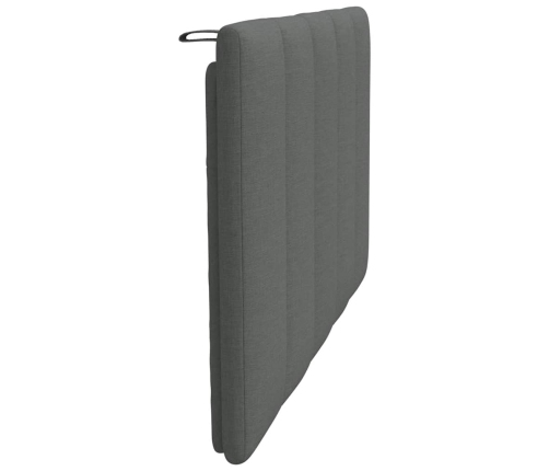 Cabecero de cama acolchado tela gris oscuro 90 cm