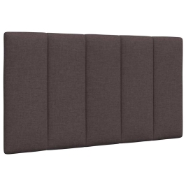 Cabecero de cama acolchado tela marrón oscuro 90 cm