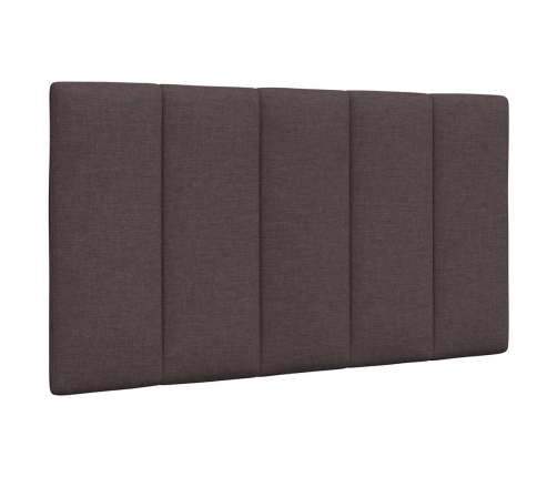 Cabecero de cama acolchado tela marrón oscuro 90 cm