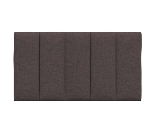 Cabecero de cama acolchado tela marrón oscuro 90 cm