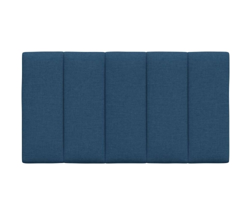 Cabecero de cama acolchado tela azul 90 cm