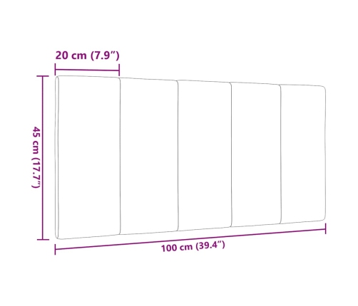 Cabecero de cama acolchado tela gris claro 100 cm