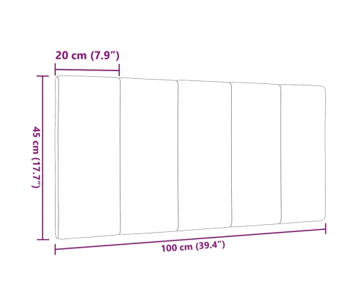 Cabecero de cama acolchado tela gris taupé 100 cm