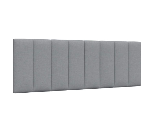 Cabecero de cama acolchado tela gris claro 120 cm