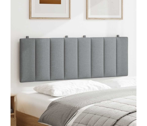 Cabecero de cama acolchado tela gris claro 120 cm