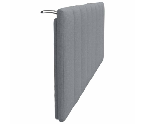 Cabecero de cama acolchado tela gris claro 120 cm