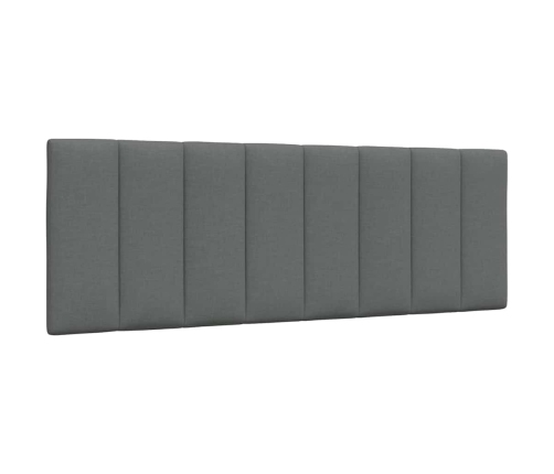 Cabecero de cama acolchado tela gris oscuro 120 cm