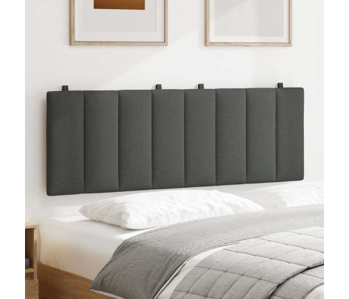 Cabecero de cama acolchado tela gris oscuro 120 cm