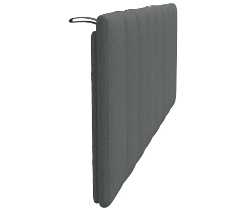 Cabecero de cama acolchado tela gris oscuro 120 cm