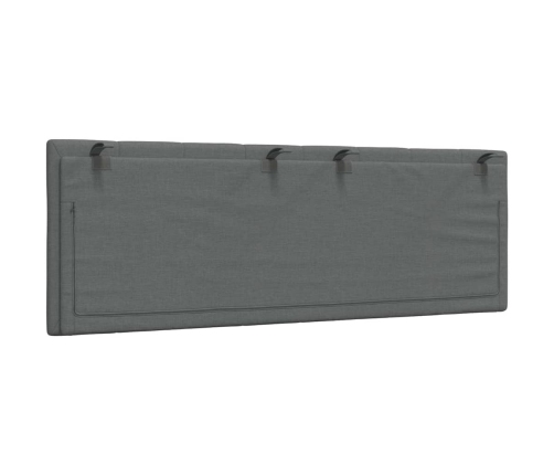 Cabecero de cama acolchado tela gris oscuro 120 cm