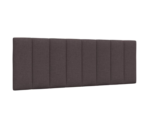 Cabecero de cama acolchado tela marrón oscuro 120 cm