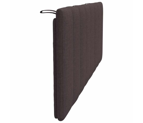 Cabecero de cama acolchado tela marrón oscuro 120 cm